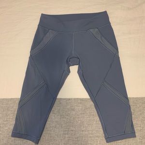 Lululemon cropped mesh leggings powder blue
